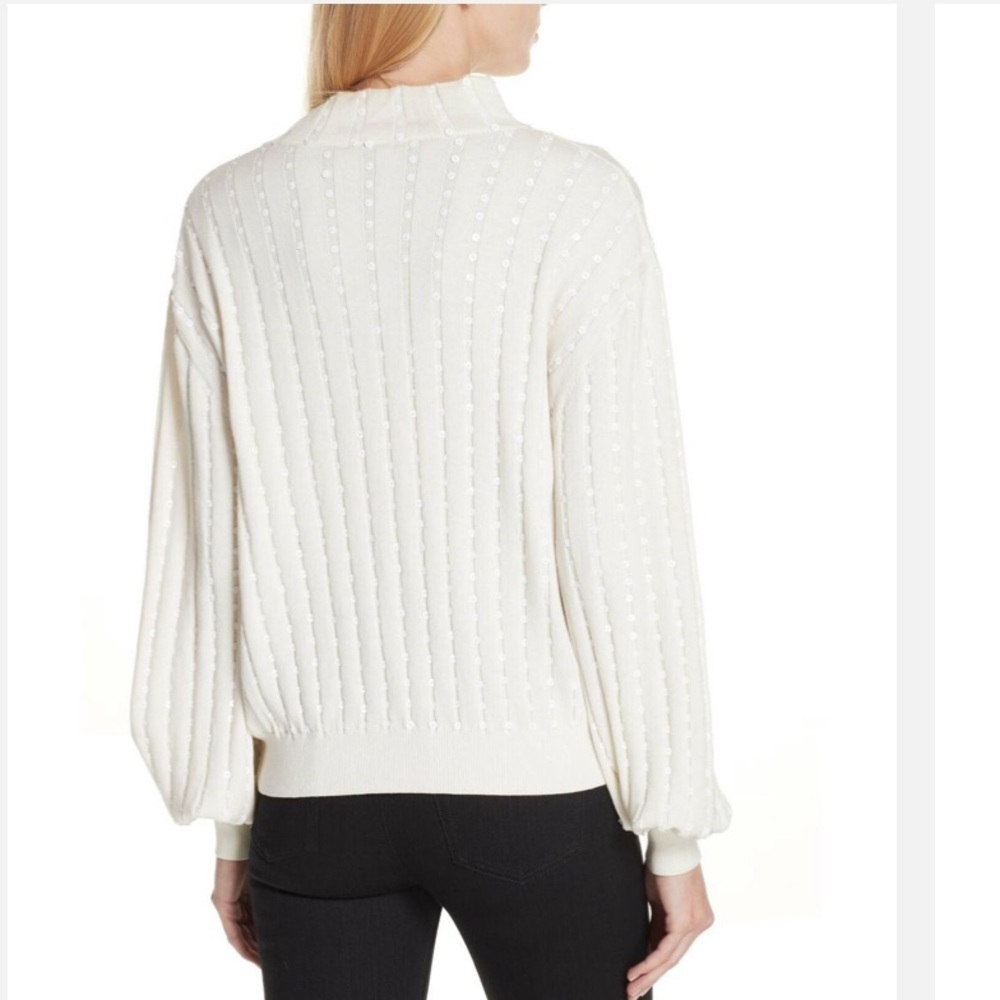 NEW • Caroline Constas • Sequin Cut Out Sweater L - Picture 3 of 7